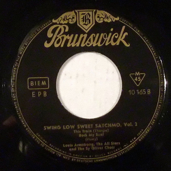 Louis Armstrong And His All-Stars And The Sy Oliver Choir : Swing Low Sweet Satchmo, Vol. 2 (7", EP)