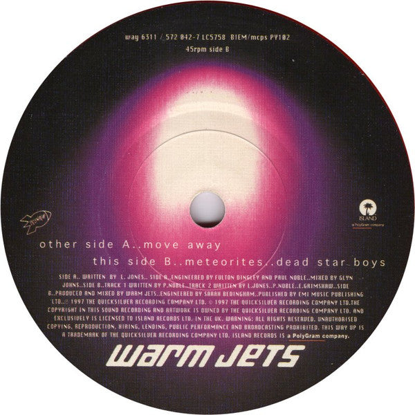 Warm Jets : Move Away (7", Ltd, Red)