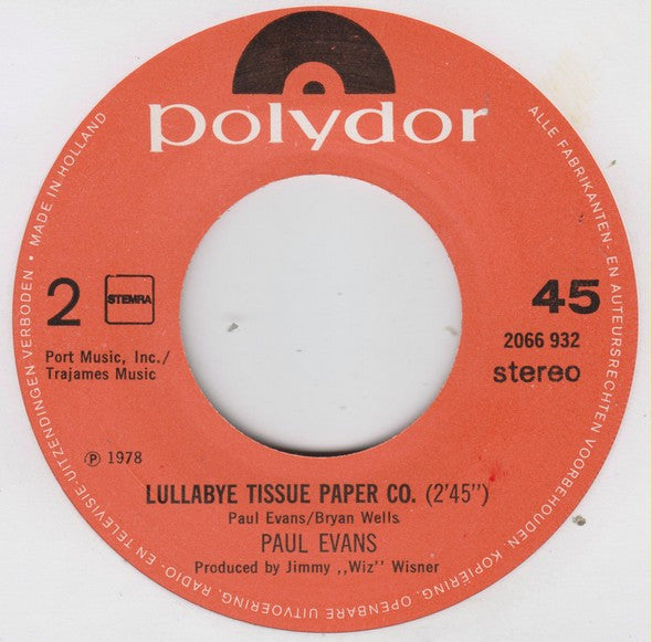 Paul Evans : Hello This Is Joannie (The Telephone Answering Machine Song) (7", Single)