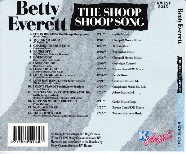 Betty Everett : The Shoop Shoop Song (It's In His Kiss) And Other Hits (CD, Comp)
