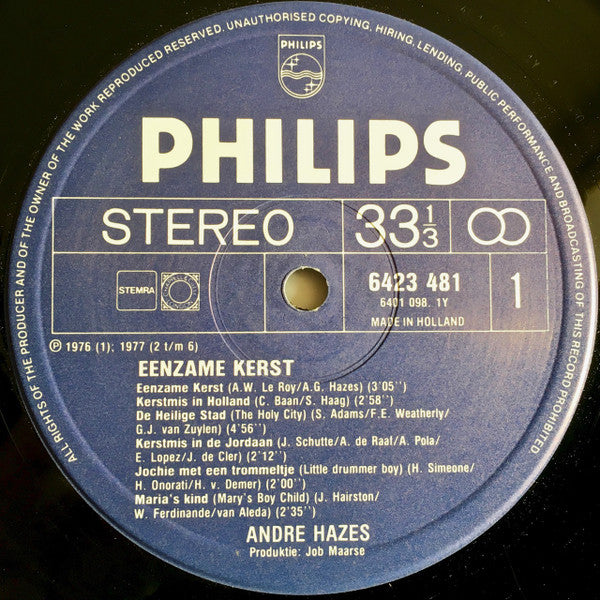 André Hazes : Eenzame Kerst (LP, Album, RE)