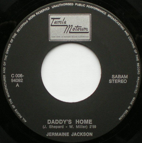 Jermaine Jackson : Daddy's Home (7", Single)