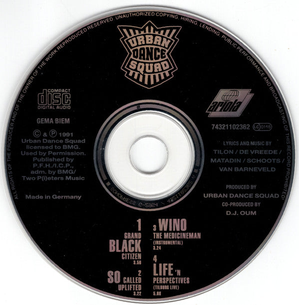 Urban Dance Squad : Grand Black Citizen (CD, Single)
