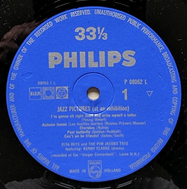 Rita Reys And The Pim Jacobs Trio Featuring Kenny Clarke : Jazz Pictures At An Exhibition (LP, Album, Mono)