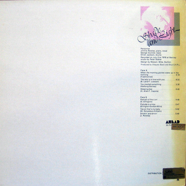 Jimmie Rowles* : Shade And Light (LP, Album)