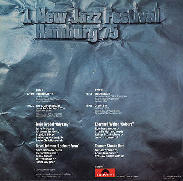 Various : 1. New Jazz Festival Hamburg '75 (LP, Comp)