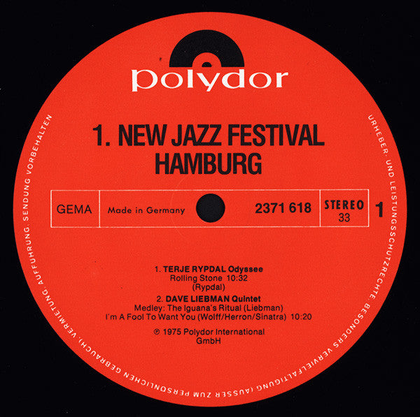 Various : 1. New Jazz Festival Hamburg '75 (LP, Comp)