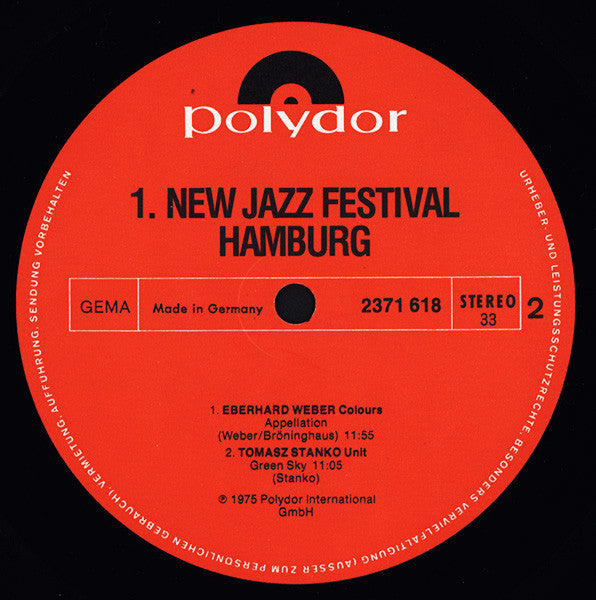 Various : 1. New Jazz Festival Hamburg '75 (LP, Comp)