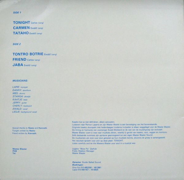 Master Blaster (4) : Tonight (LP, Album)