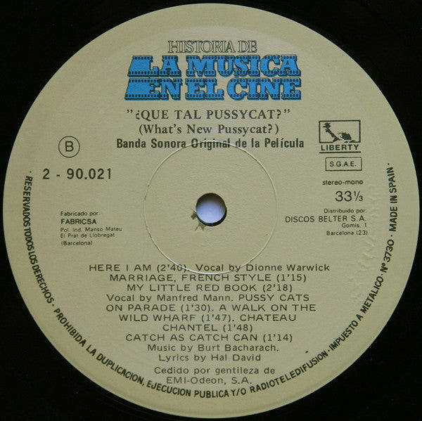 Burt Bacharach : ¿Qué Tal Pussycat? (What's New Pussycat?) (LP, RE)