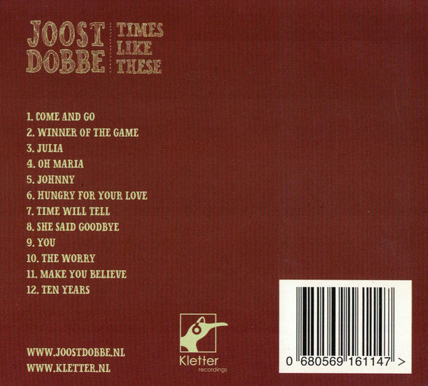 Joost Dobbe : Times Like These (CD, Album, 6p-)