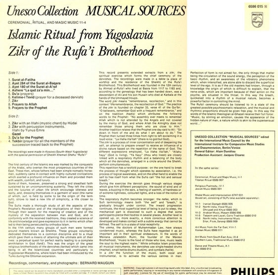 Rifa'i : Islamic Ritual From Yugoslavia: Zikr Of The Rufa'i Brotherhood (LP, Album)