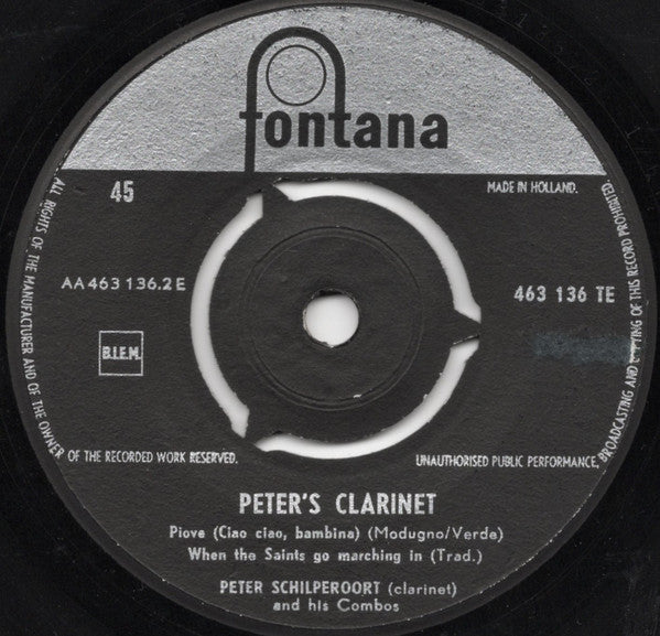 Peter Schilperoort And His Combo : Peter's Clarinet (7", EP)
