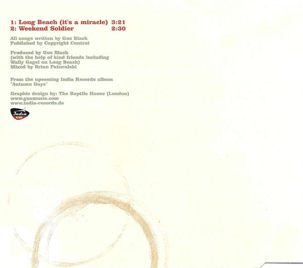 Gus Black : Long Beach (It's A Miracle) (CD, Single)