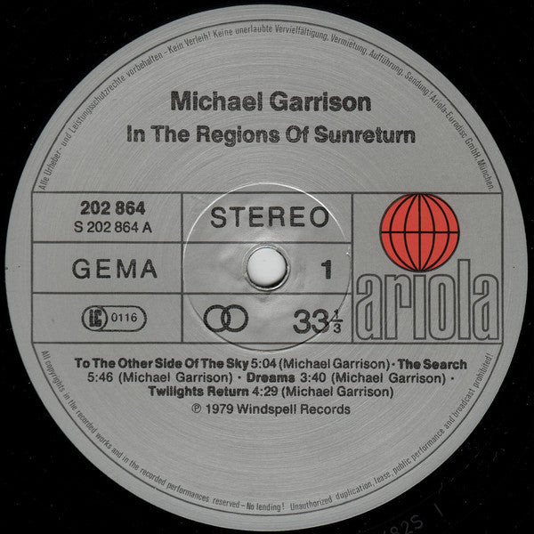 Michael Garrison : In The Regions Of Sunreturn (LP, Album, RP)