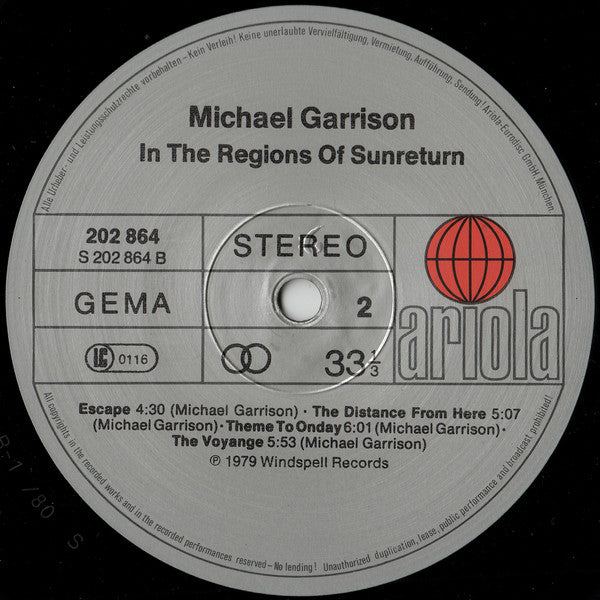 Michael Garrison : In The Regions Of Sunreturn (LP, Album, RP)