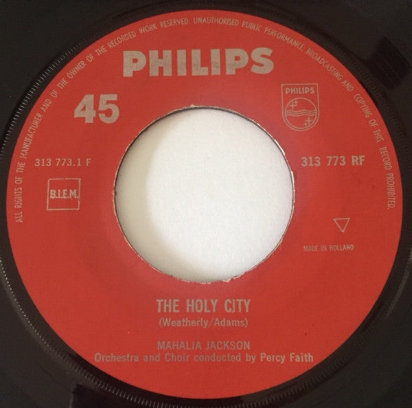 Mahalia Jackson With Percy Faith & His Orchestra : The Holy City / Just As I Am (7", Single, Mono)