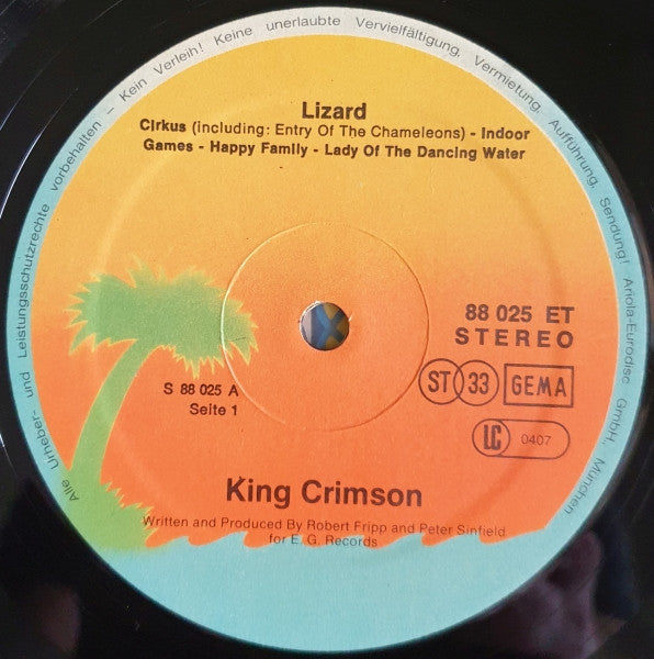 King Crimson : Lizard (LP, Album, RE, Gat)