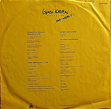 Genya Ravan : ...And I Mean It! (LP, Album)