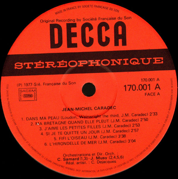 Jean-Michel Caradec : Jean-Michel Caradec (LP, Album)