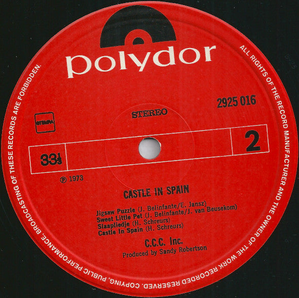 C.C.C. Inc. : Castle In Spain (LP, Album)
