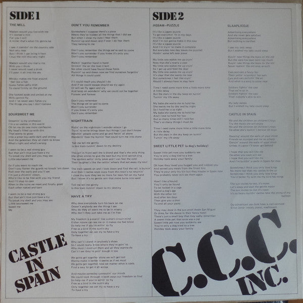 C.C.C. Inc. : Castle In Spain (LP, Album)