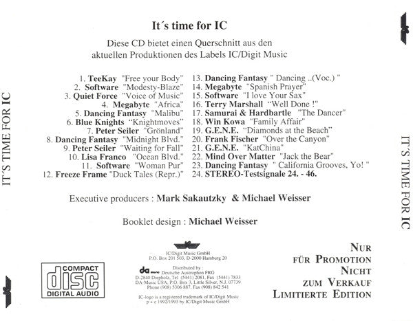 Various : It's Time For IC (Music For The Eyes Of Your Mind) (CD, Ltd, Promo, Smplr)