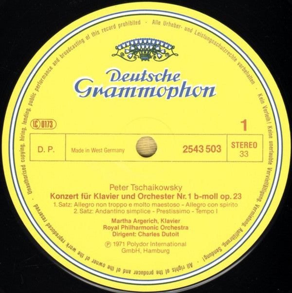 Pyotr Ilyich Tchaikovsky • Franz Liszt - Martha Argerich, Charles Dutoit, Claudio Abbado : Klavierkonzert • Piano Concerto No.1 (LP, Comp, RE)