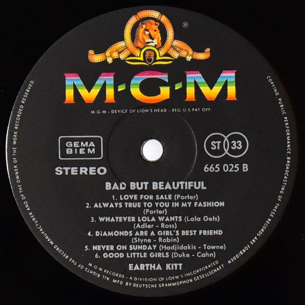 Eartha Kitt : Bad But Beautiful (LP, Album)