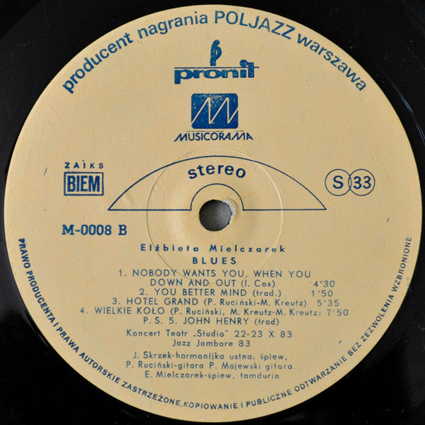 Elżbieta Mielczarek : Blues Koncert (LP)