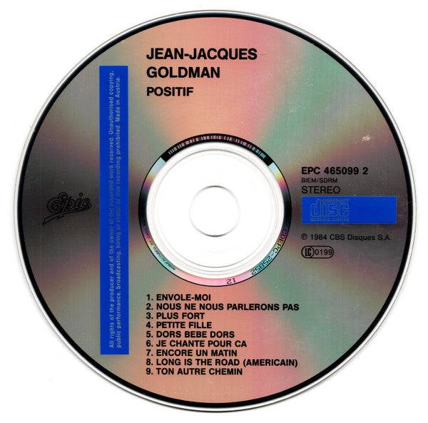 Jean-Jacques Goldman : Positif (CD, Album, RE)