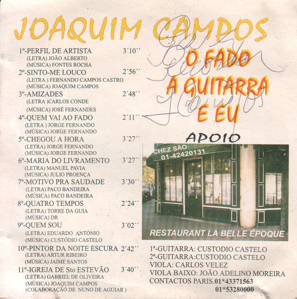 Joaquim Campos (3) : O Fado A Guitarra E Eu (CD)