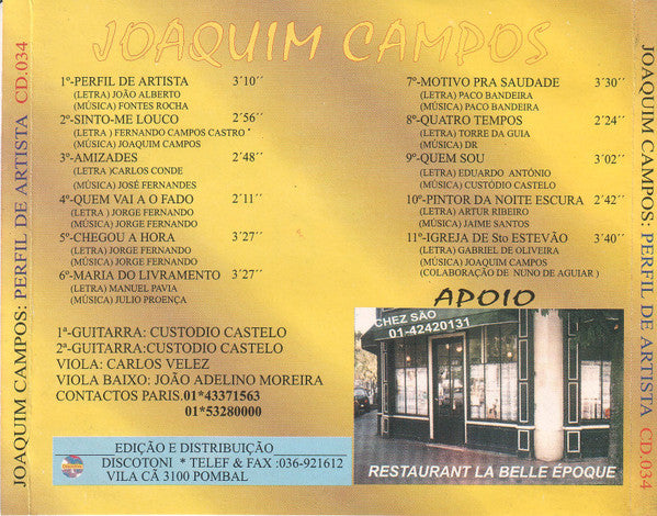 Joaquim Campos (3) : O Fado A Guitarra E Eu (CD)