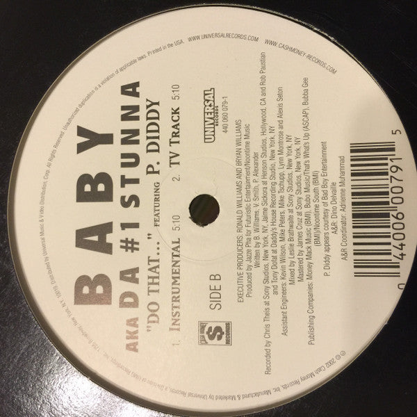 Baby (2) AKA The #1 Stunna Feat. P. Diddy : Do That ... (12")