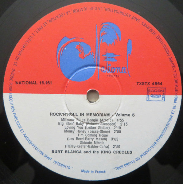 Burt Blanca And The King Créoles* : Rock “n” Roll In Memoriam - Vol.5 (LP)