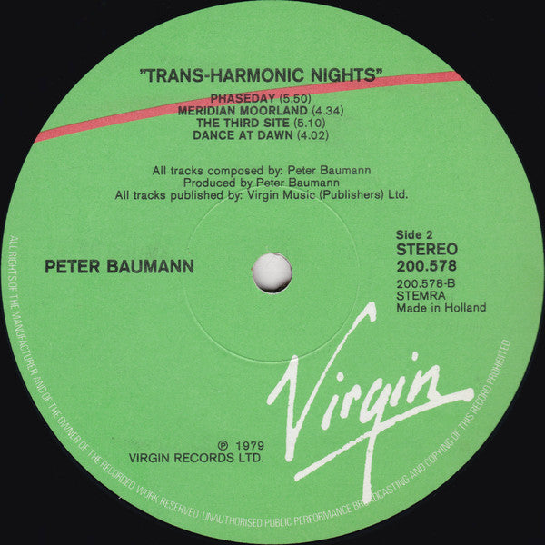Peter Baumann : Trans Harmonic Nights (LP, Album)
