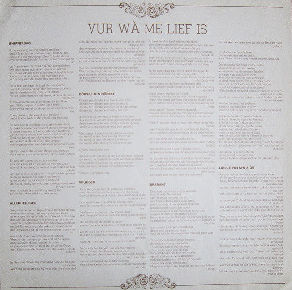 Peter Aarts : Vur Wà Me Lief Is (LP)