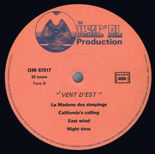 Vent D'Est : Vent D'Est (LP, Album)