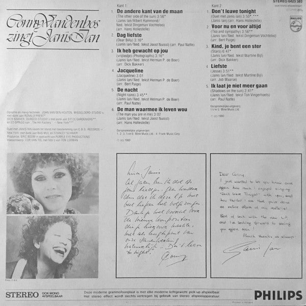 Conny Vandenbos : Conny Vandenbos Zingt Janis Ian (LP, Album)