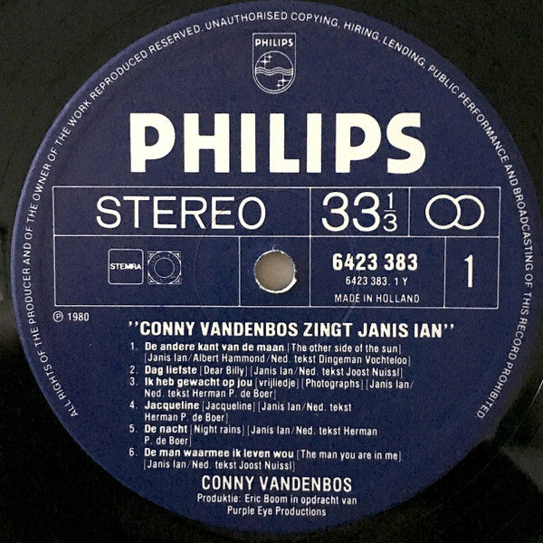 Conny Vandenbos : Conny Vandenbos Zingt Janis Ian (LP, Album)