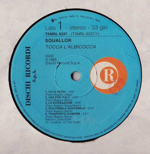 Squallor : Tocca L'Albicocca (LP, Album)