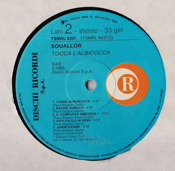 Squallor : Tocca L'Albicocca (LP, Album)