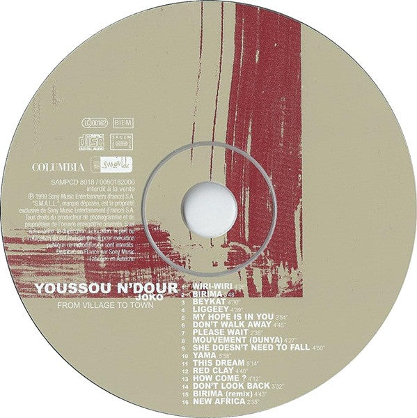 Youssou N'Dour : Joko - From Village To Town (CD, Album, Promo)
