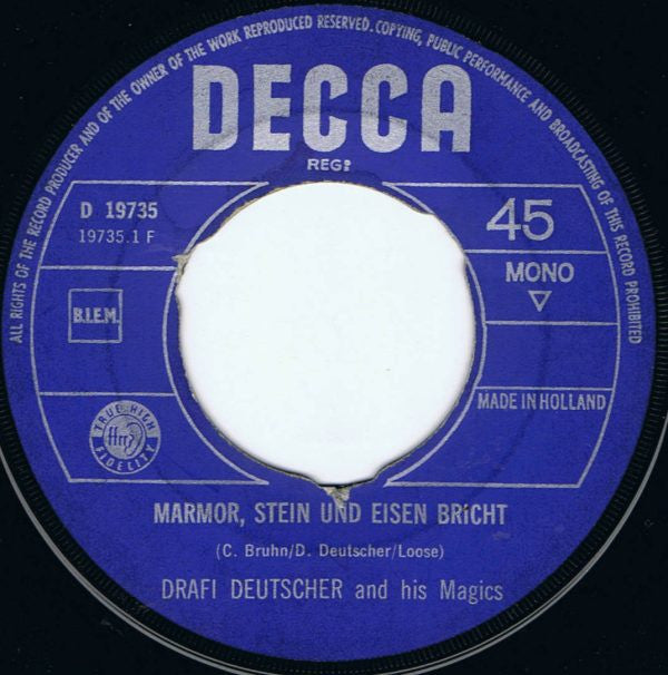 Drafi Deutscher And His Magics : Marmor, Stein Und Eisen Bricht (7", Single, Mono)