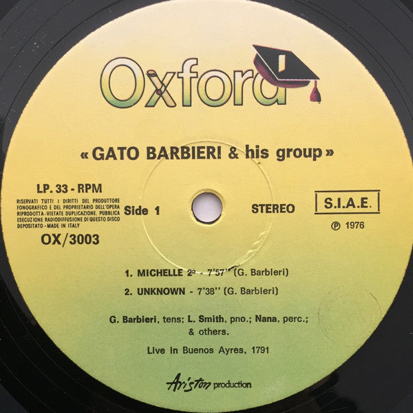 Gato Barbieri & His Group : Live In Buenos Ayres, 1971 (LP, Album)
