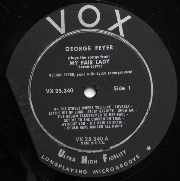 George Feyer : Heavenly Echoes Of My Fair Lady (LP, Album, Mono)