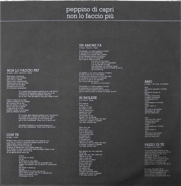 Peppino Di Capri : Non Lo Faccio Più (LP, Album)