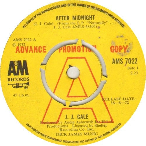 J.J. Cale : After Midnight (7", Single, Promo)