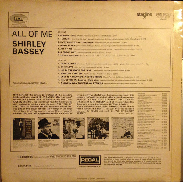 Shirley Bassey : All Of Me (LP, Comp, 14 )
