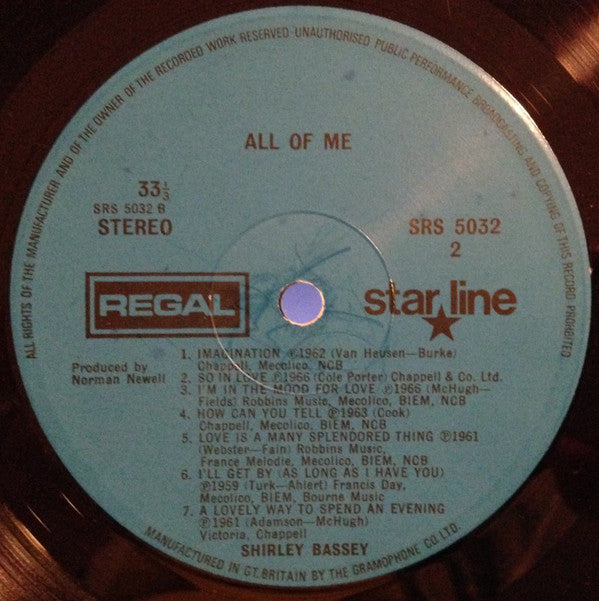 Shirley Bassey : All Of Me (LP, Comp, 14 )